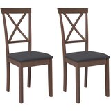 vidaXL Jedilni stoli z blazinami 2 kosa Brown Solid Wood Rubber | Shoptok.si