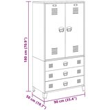  Industrijski ormar crni 90 x 50 x 180 cm metalni | shoptok.hr