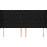  Uzglavlje s ušima crni 203x16x118/128 cm od tkanine | shoptok.hr