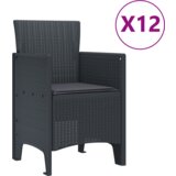  13-dijelni vrtni set za blagovanje s jastučićima antracit poli ratan | shoptok.hr