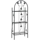 vidaXL 3-nadstropno stojalo za rastline črno 52x28x128 cm želez | Shoptok.si