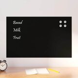 vidaXL Zidna magnetna ploča crna 80x50 cm od kaljenog stakla | shoptok.hr