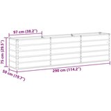  Cvetlično korito Svetlo siva 290 x 50 x 75 cm Cinkana jeklena, (5000207631) | Shoptok.si