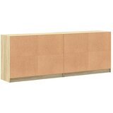  Regal za knjige s vratima boja hrasta 204 x 37 x 75 cm drveni Smeđa | Shoptok.si