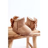 Kesi Girls' Warm Snow Boots With Bows Beige Meriva Cene