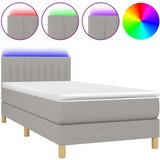 Maison Chic Box spring postelja - Vzmetna postelja z vzmetnico LED svetlo siva 80x200 cm blago SL9261, (21900208) Cene
