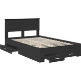  Konstrukcija postelje Črna 135 x 190 cm Konstruiran les, (5000104479) | Shoptok.si