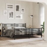  Metalni okvir kreveta uzglavlje i podnožje crni 183x213 cm | shoptok.hr