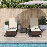  Ležaljka 3 pcs Smeđa i krem bijela 200 x 55 x 92 cm poliratan | shoptok.hr