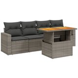 Maison Chic Seti vrtnega pohištva - Vrtna garnitura - Vrtni pohištvo set 5-delna z blazinami siv poli ratan, (21815791) | Shoptok.si