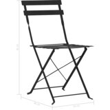  3-dijelni bistro set čelični crni | shoptok.hr