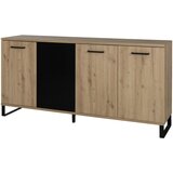 Livetastic Široka Komoda Craft, Črna, Barva Hrasta | Shoptok.si