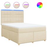  Krevet s oprugama i madracem krem 160x200 cm od tkanine | shoptok.hr