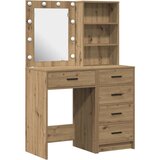  Set za toaletni stolić s LED-om od inženjerskog drva u Artisan hrastu 2 dijela | shoptok.hr