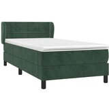 Box spring postelja z vzmetnico temno zelena 90x200 cm žamet, (20898756) | Shoptok.si