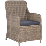  3-dijelni bistro set od poliratana s jastucima smeđi | shoptok.hr
