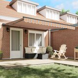 vidaXL Retraktilna tenda Večbarvni trak 400x300 cm blago - - Oranžna - 33.13 - 400x300 cm - 2025- | Shoptok.si