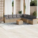  10-dijelni set vrtnih sofa s jastucima bež od poliratana | shoptok.hr