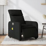 Električni masažni naslonjač od tkanine crni | shoptok.hr
