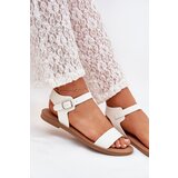 Boto Women's sandals on flat heel eco leather white Kivara | Shoptok.si