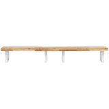  Zidna polica za umivaonik od čelika i masivnog bagremovog drva Smeđa 160 x 40 x 4 cm | Shoptok.si