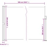  Bočna tenda na uvlačenje bež 160 x 500 cm | shoptok.hr