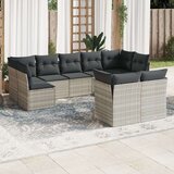 vidaXL 9-dijelni set vrtnih sofa od poliratana s jastucima svjetlosivi | shoptok.hr