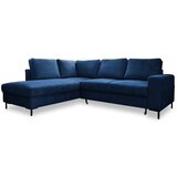 Miuform Temno modra raztegljiva kotna sedežna garnitura iz rebrastega žameta (levi kot) Lofty Lilly – | Shoptok.si