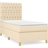  Box spring postelja z vzmetnico krem 90x200 cm blago, (20895628) | Shoptok.si