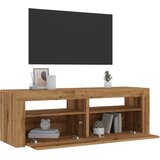 vidaXL TV omarica z LED artisan hrast 120x35x40 cm inženirski les Cene