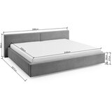 Meise M&amp;ouml;bel Svijetlo sivi tapecirani bračni krevet s prostorom za odlaganje s podnicom 200x240 cm Cube &amp;ndash; Slike