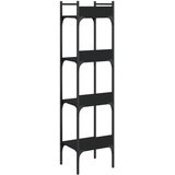 Police za knjige 4 razine crne 35x30x138,5 cm konstruirano drvo | shoptok.hr