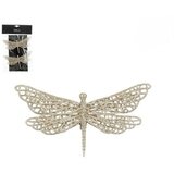 Dekordom 1179694 - champagne - edl novogodišnja dekoracija - clip dragonfly set 2pcs 18cm ( 044586 ) Cene