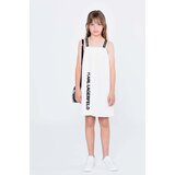 Karl Lagerfeld Otroška obleka bela barva | Shoptok.si