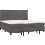  Box spring postelja z vzmetnico temno siva 200x200 cm žamet, (20899277) | Shoptok.si