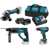 Makita Akumulatorski set alata Makita DDF482Z + DHR202Z + DGA452Z 18V 1x3.0 Ah 1x5.0 Ah + torba Cene