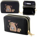  Novčanik s dva odjeljka i pretincima za kartice Kapybara crni 12,5 x 8,5 cm | shoptok.hr
