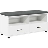  Klupa za hodnik s jastukom s ladicama Bijelo 100 x 38 x 46 cm | shoptok.hr
