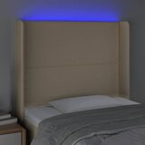  LED uzglavlje krem 103 x 16 x 118/128 cm od tkanine | shoptok.hr