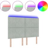  LED uzglavlje dizajn s dijamantnim blokovima svjetlosivo 160 cm baršun | shoptok.hr