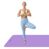 Rebel Active prostirka za gimnastiku za jogu, pilates, fitness, 200x115cm, debljine 1cm, TPE materijal, ljubičasta | shoptok.hr