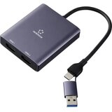 Renkforce RF-6418198 USB-C® / HDMI adapter [1x USB-A, USB-C® - 2x HDMI®] siva 4K UHD 15 cm | Eponuda.ba