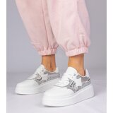 D/CEO marka niezdefiniowana White glitter sneakers with animal print Bertula | Shoptok.si