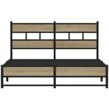Metalni Kovinski posteljni okvir brez vzmetnice sonoma hrast 150x200 cm, (21611146) | Shoptok.si