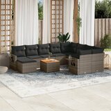 vidaXL 11-dijelni set vrtnih sofa od poliratana s jastucima sivi | shoptok.hr