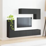  Set TV komoda 4 kom. Crna Konstruirano drvo | shoptok.hr