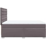 vidaXL Box spring postelja z vzmetnico siva 140x190 cm umetno usnje | Shoptok.si