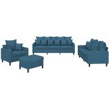  4-dijelni set sofa s jastucima plavi baršunasti | shoptok.hr