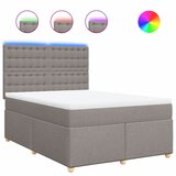  Krevet s oprugama i madracem smeđesivi 140 x 190 cm od tkanine | shoptok.hr
