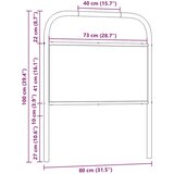 vidaXL Posteljno vzglavje rjavi hrast 75 cm jeklo in inženirski les, (21611841) | Shoptok.si